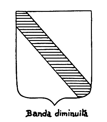 Image of the heraldic term: Banda diminuita